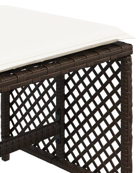 4 db barna polyrattan kerti szék párnával 41 x 41 x 36 cm