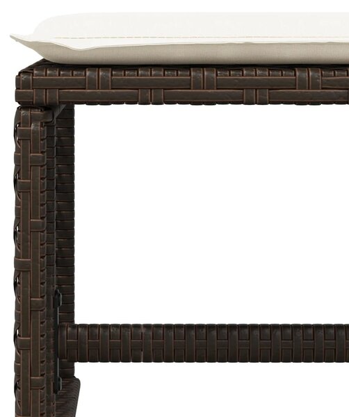 4 db barna polyrattan kerti szék párnával 41 x 41 x 36 cm