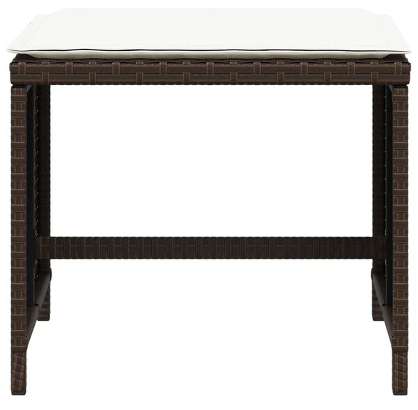 4 db barna polyrattan kerti szék párnával 41 x 41 x 36 cm