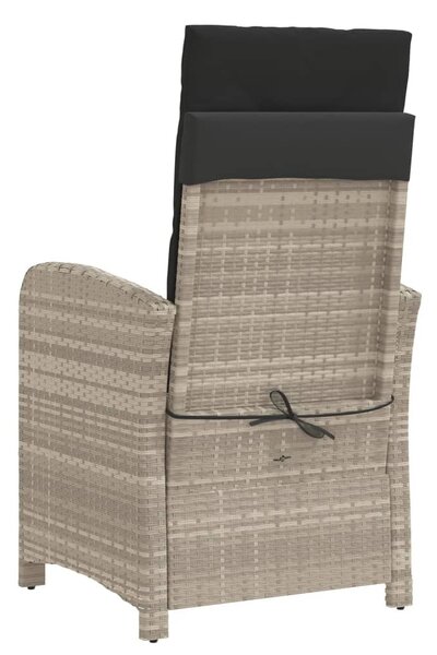 3 részes világosszürke polyrattan bisztrógarnitúra párnákkal