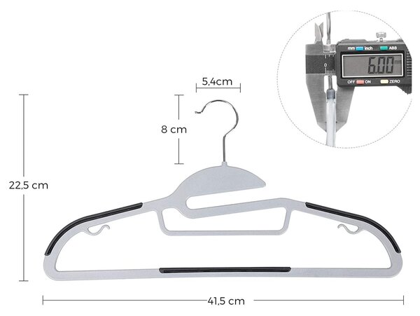 Csúszásmentes vállfa, műanyag ruhaakasztók, 50 db