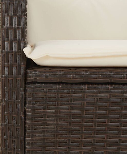 7 részes barna polyrattan kerti étkezőgarnitúra párnával