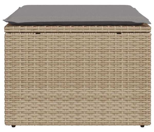 Bézs polyrattan kerti szék párnával 55 x 55 x 37 cm