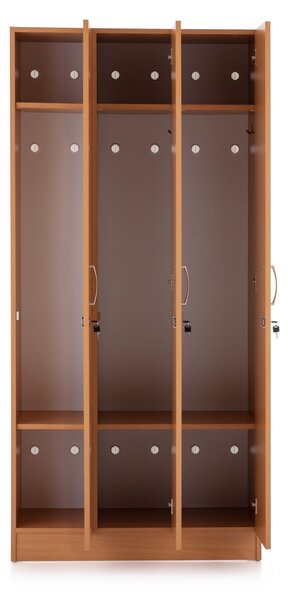 Visio fa szekrény - 3 rekeszes, 90 x 42 x 190 cm, bükkfa