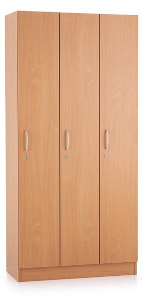 Visio fa szekrény - 3 rekeszes, 90 x 42 x 190 cm, bükkfa