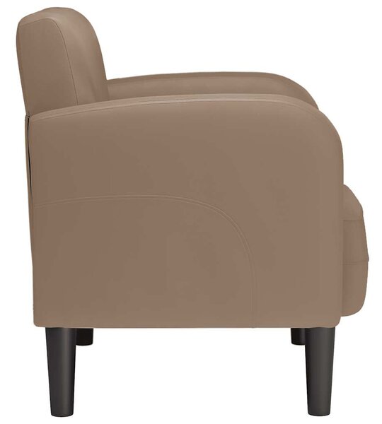 Kávészínű műbőr kanapé szék karfával 54 cm