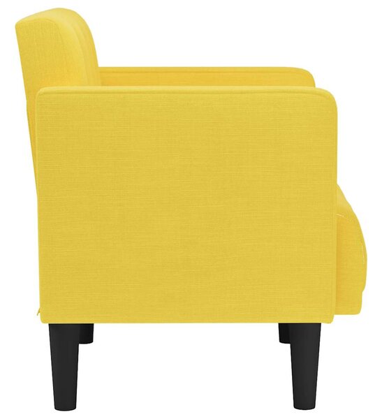 Világossárga szövet kanapészék karfás szék 53 cm