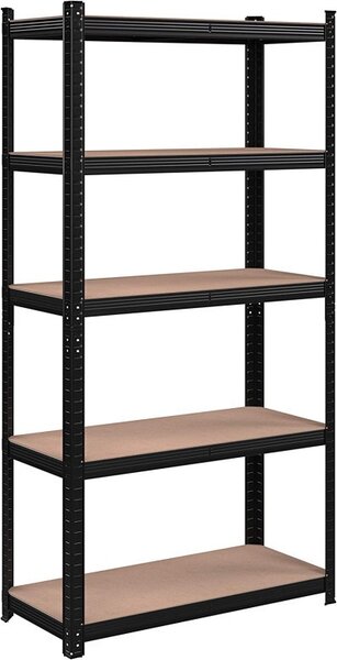 Polc 5 szintes, Songmics, 180 x 90 x 40 cm, fekete, GLR040B01
