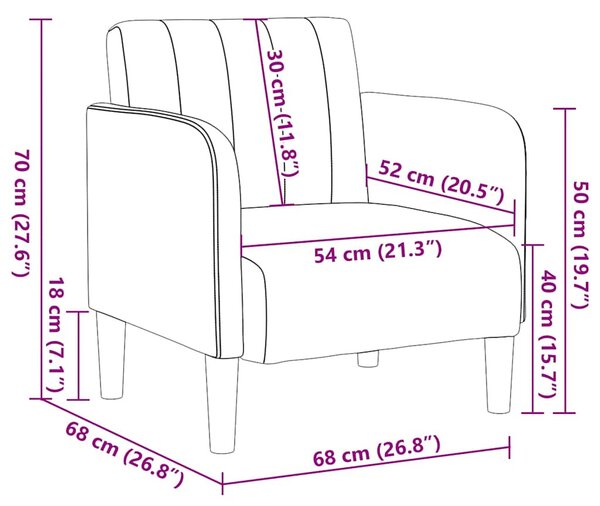 Bordó bársony kanapészék karfával 54 cm