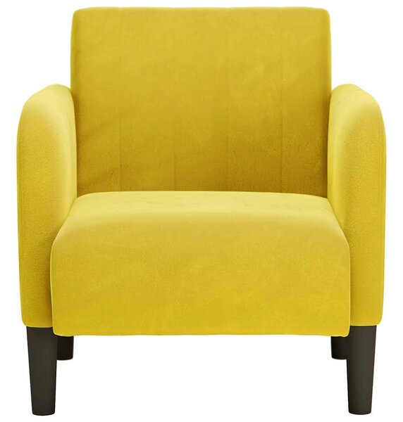Sárga bársony kanapészék karfás szék 54 cm