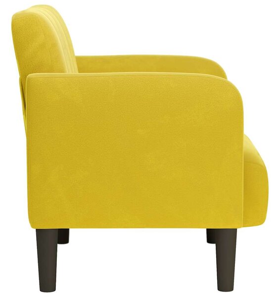 Sárga bársony kanapészék karfás szék 54 cm