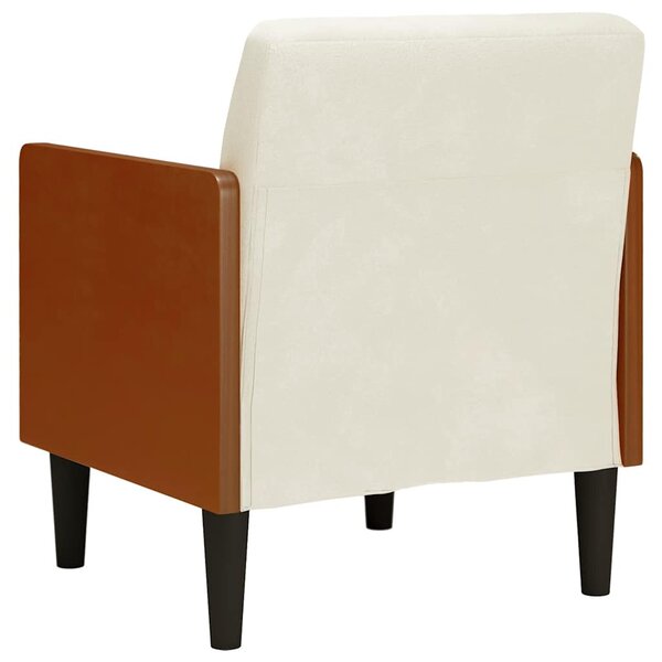 Krém bársony kanapészék karfás szék 55 cm