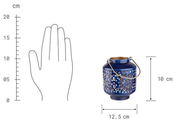 BLUE MAROCCO lámpás Ø12,5cm, sötétkék