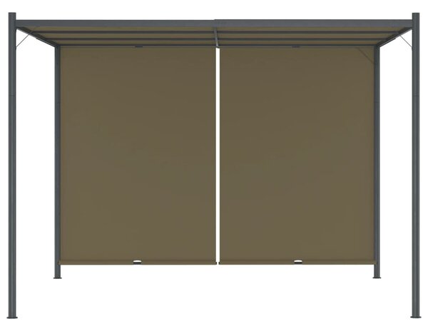 VidaXL tópszínű kerti pavilon behúzható tetővel 3 x 3 m 180 g/m²