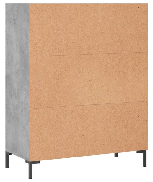 Betonszürke szerelt fa könyvespolc 69,5 x 32,5 x 90 cm