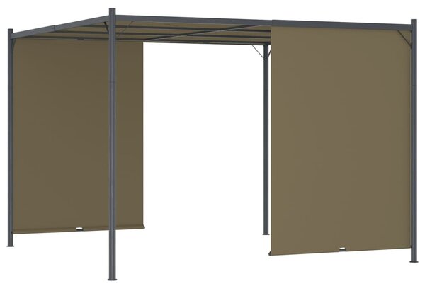 VidaXL tópszínű kerti pavilon behúzható tetővel 3 x 3 m 180 g/m²
