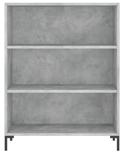 Betonszürke szerelt fa könyvespolc 69,5 x 32,5 x 90 cm