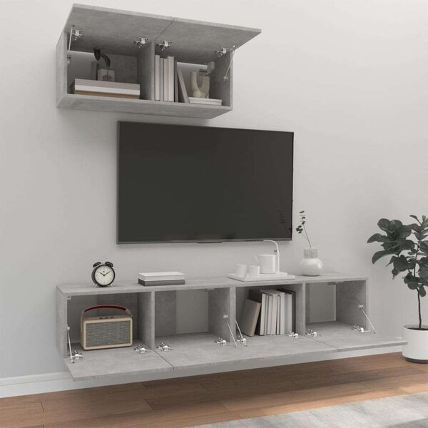 Falra Szerelhető TV Szekrény Szett - Betonszürke - 160cm