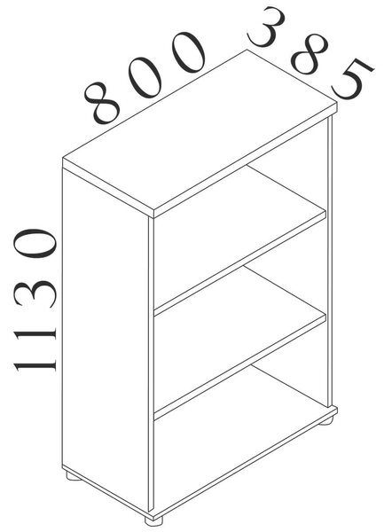 Visio LUX közepes szekrény 80 x 38,5 x 113 cm, dió