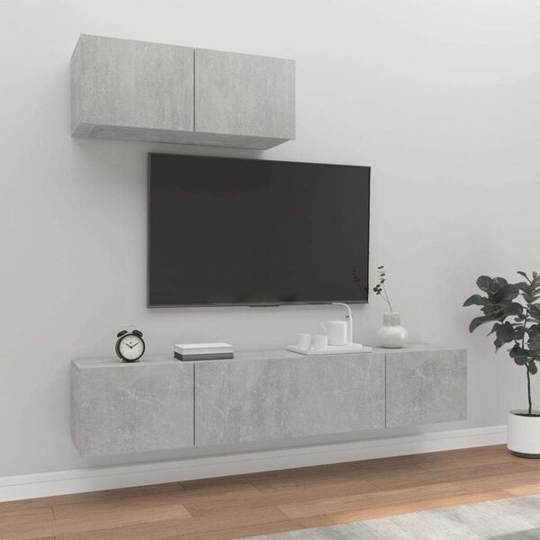 Falra Szerelhető TV Szekrény Szett - Betonszürke - 160cm