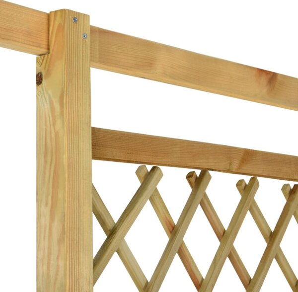 Impregnált fenyőfa sarokpergola paddal 166 x 81 x 174 cm