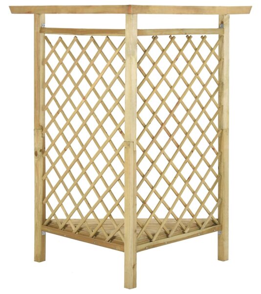 Impregnált fenyőfa sarokpergola paddal 166 x 81 x 174 cm