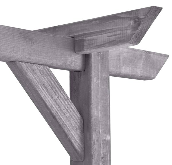Szürke impregnált fenyőfa kerti pergola 200 x 40 x 205 cm