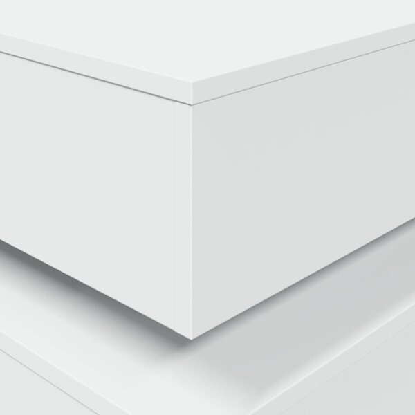 Fehér dohányzóasztal LED-lámpákkal 90x50x40 cm