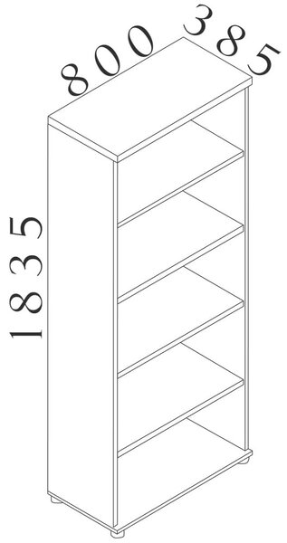 Magas szekrény Visio LUX 80 x 38,5 x 183,5 cm, dió