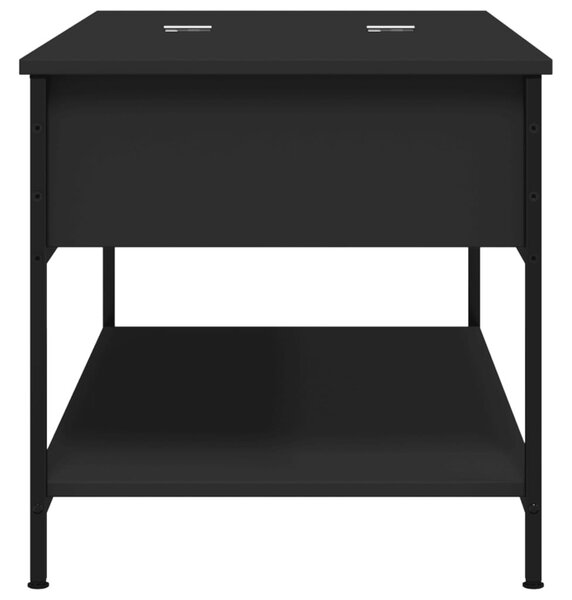 Fekete szerelt fa és fém dohányzóasztal 100 x 50 x 50 cm