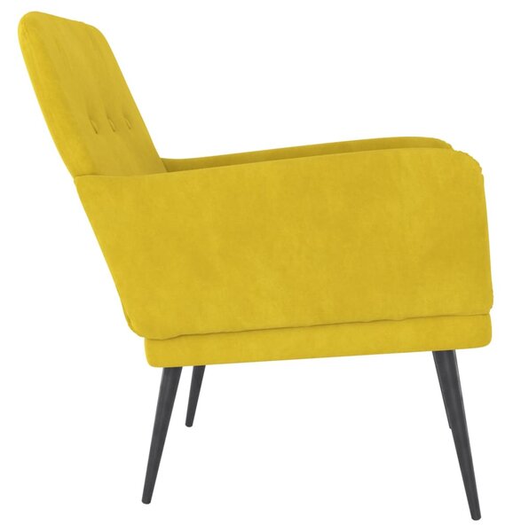 VidaXL sárga bársonyfotel 62x79x79 cm