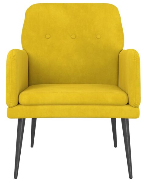 VidaXL sárga bársonyfotel 62x79x79 cm