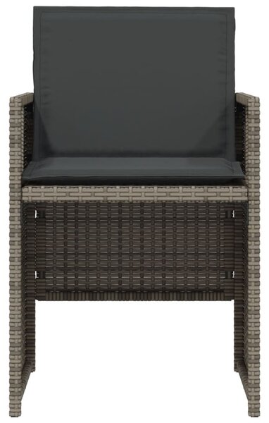 3 részes szürke polyrattan bisztrógarnitúra párnákkal