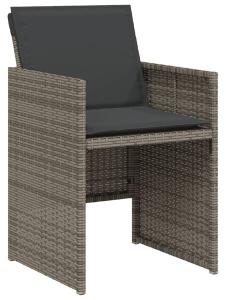 3 részes szürke polyrattan bisztrógarnitúra párnákkal