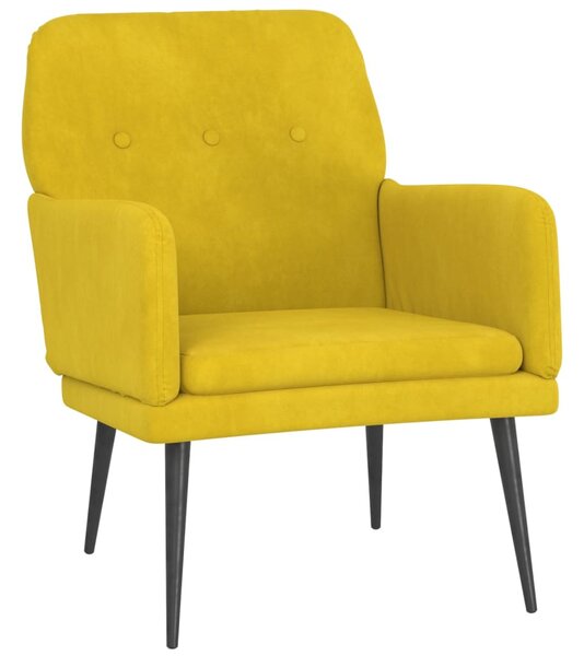 VidaXL sárga bársonyfotel 62x79x79 cm