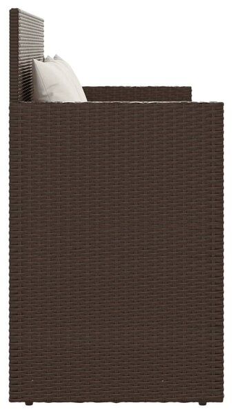 Barna polyrattan kerti pad párnákkal