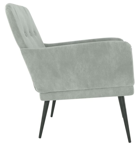 VidaXL világosszürke bársonyfotel 62 x 79 x 79 cm