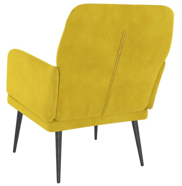 VidaXL sárga bársonyfotel 62x79x79 cm