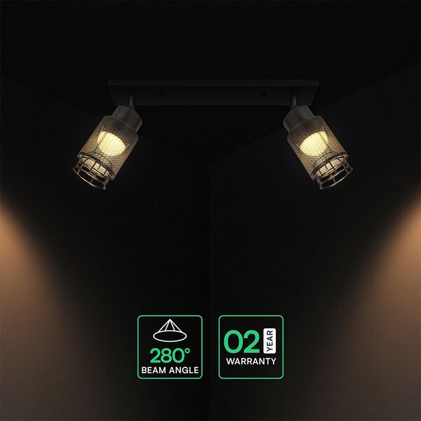 V-TAC mennyezeti dekoratív lineáris 2x6W LED lámpatest, meleg fehér, fekete - SKU 24120