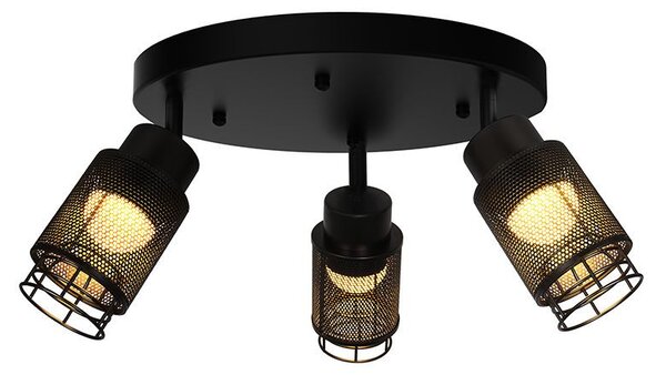 V-TAC mennyezeti dekoratív kerek 3x6W LED lámpatest, meleg fehér, fekete - SKU 24119