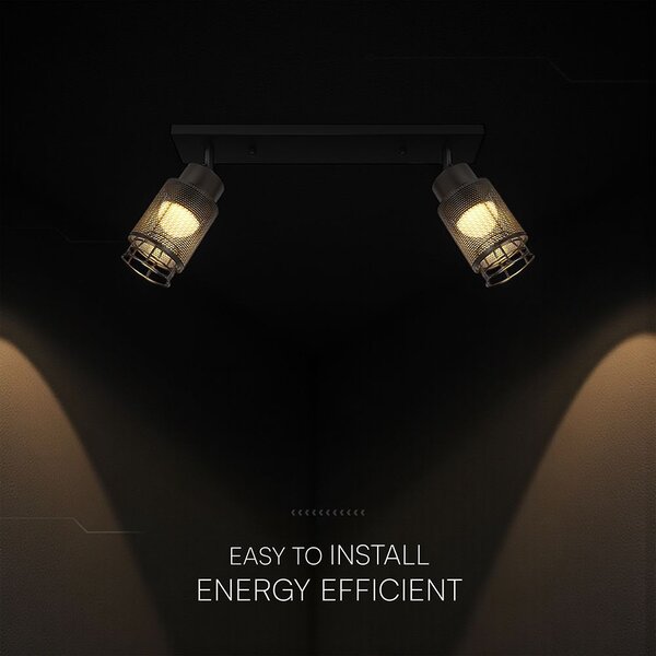 V-TAC mennyezeti dekoratív lineáris 2x6W LED lámpatest, meleg fehér, fekete - SKU 24120