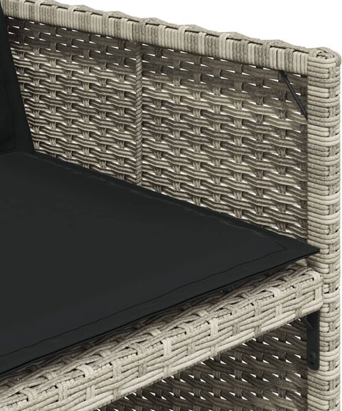 13 részes szürke polyrattan kerti étkezőgarnitúra párnákkal