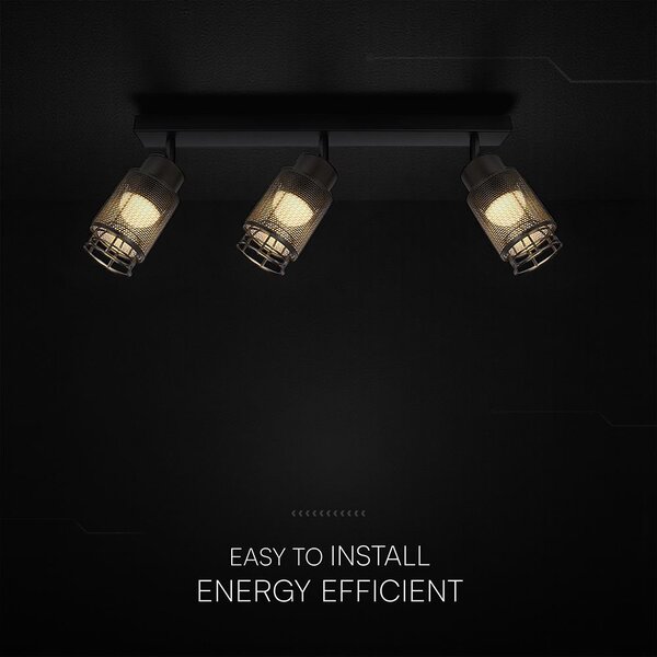 V-TAC mennyezeti dekoratív lineáris 3x6W LED lámpatest, meleg fehér, fekete - SKU 24121