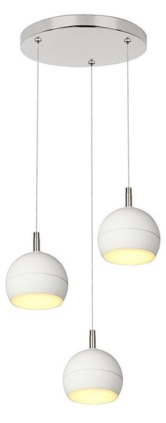 V-TAC mennyezeti dekoratív kerek 3x10W LED lámpatest, kerámia és fém, meleg fehér, fehér - SKU 24129