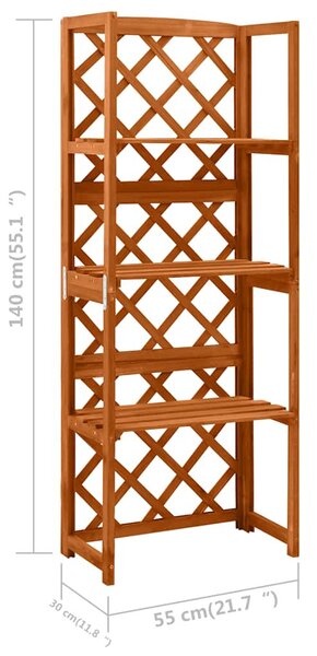 Tömör fenyőfa lugasrács polcokkal 55 x 30 x 140 cm