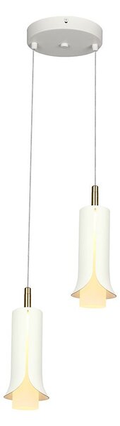 V-TAC mennyezeti dekoratív kerek 2x5W LED lámpatest, meleg fehér, homokfehér - SKU 24135