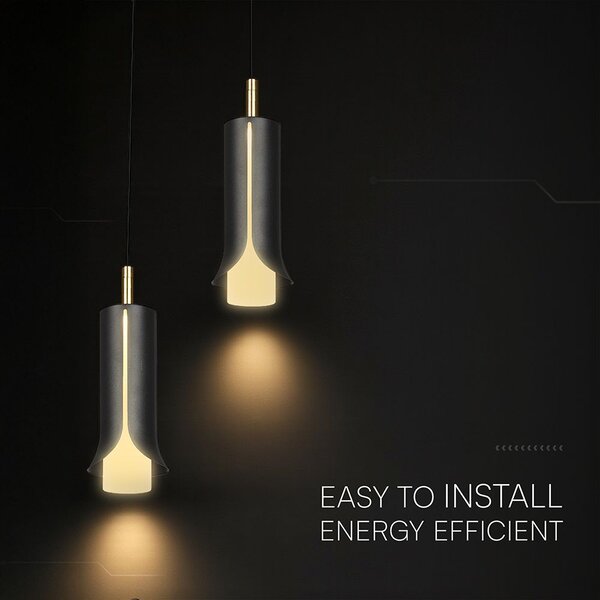 V-TAC mennyezeti dekoratív kerek 2x5W LED lámpatest, meleg fehér, homokfekete - SKU 24134