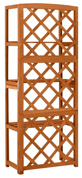 Tömör fenyőfa lugasrács polcokkal 55 x 30 x 140 cm