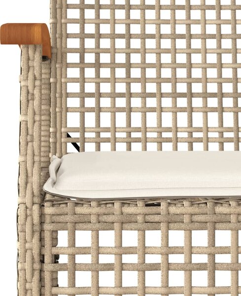 4 részes bézs polyrattan kerti étkezőgarnitúra párnákkal