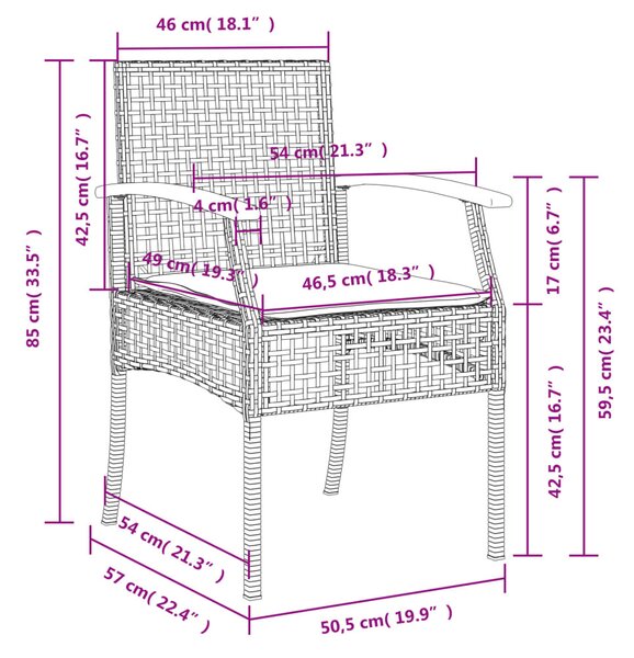 4 részes bézs polyrattan kerti étkezőgarnitúra párnákkal